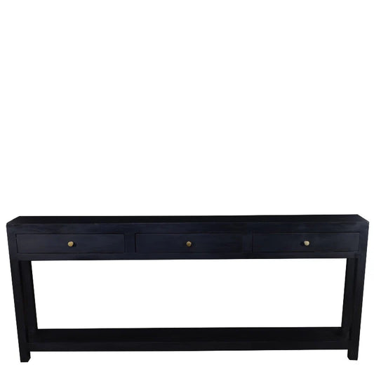 Konsolbord  -  sort - 180x20x75 cm