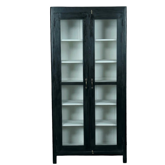 Vitrineskab - Sort - 90x46x190 cm