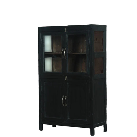 Vitrineskab - Sort - 74x34x124 cm