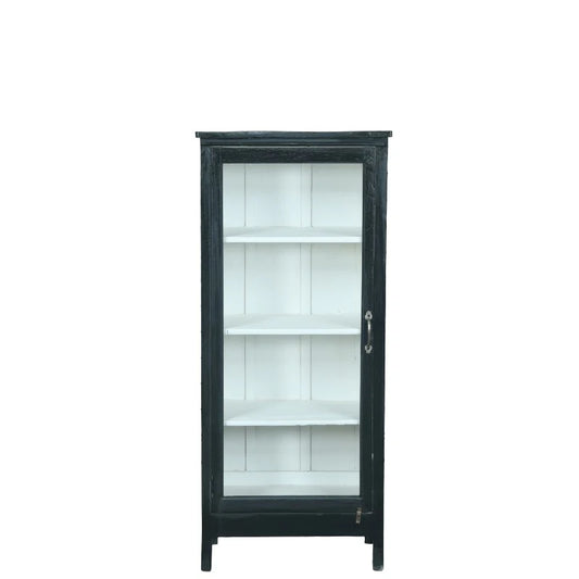 Vitrineskab - sort - 56x39x128 cm